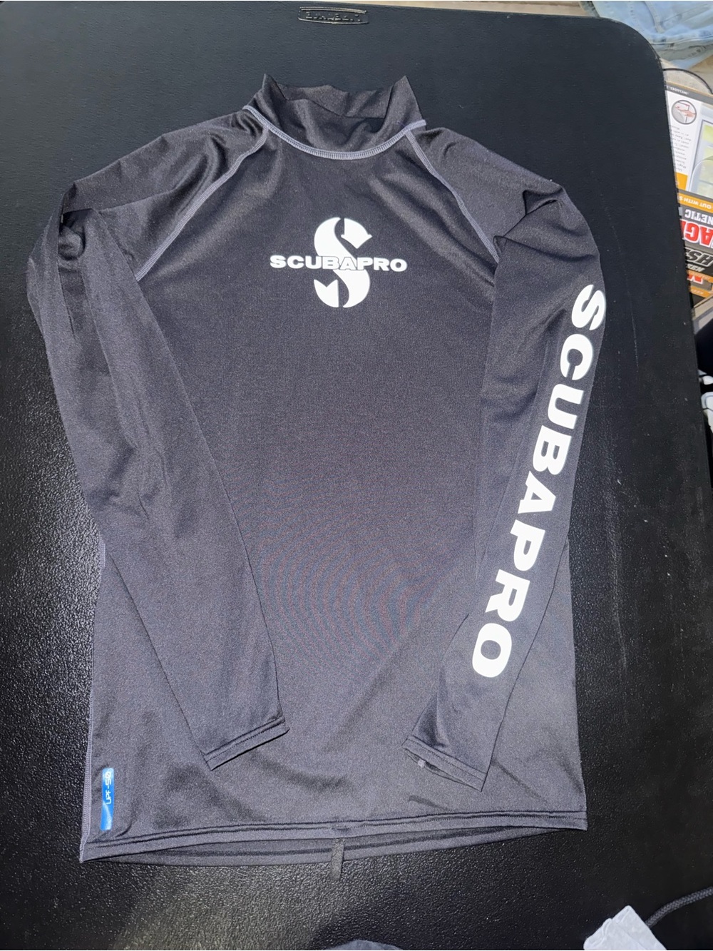 Men's SCUBAPRO Black Long-Sleeve Rash Guard Swim Shirt
